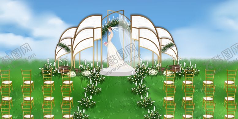 编号：42747109250155499532【酷图网】源文件下载-高端森系简约户外婚礼