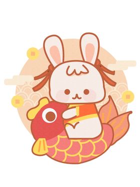 兔年素材萌送福吉祥子卡通卡通子