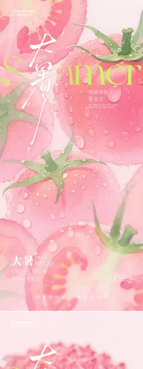 大暑节气插画海报
