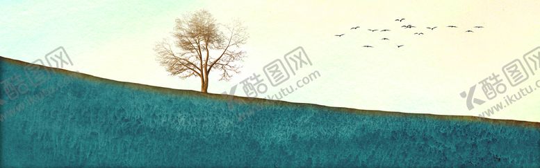 编号：02197510120452103859【酷图网】源文件下载-抽象山水意境装饰画