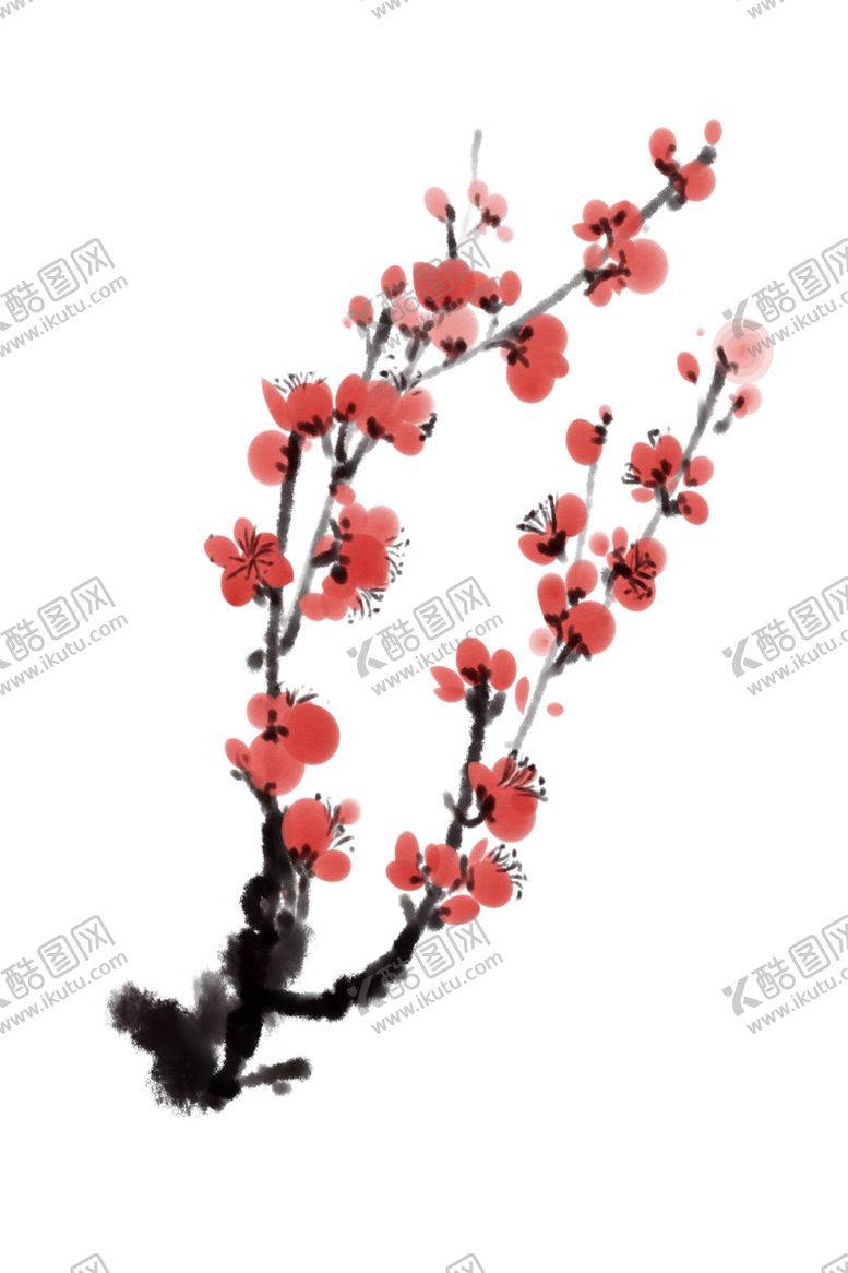 编号：10953705041219043930【酷图网】源文件下载-中国风水墨梅