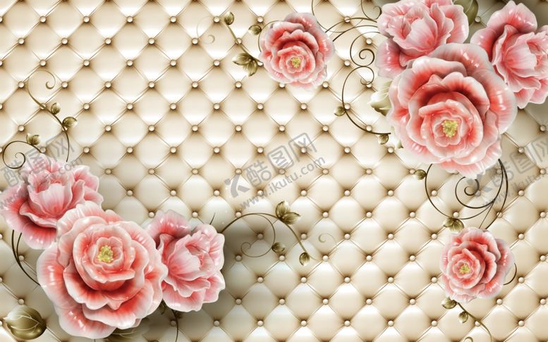 编号：82061509100152298568【酷图网】源文件下载-花卉背景墙