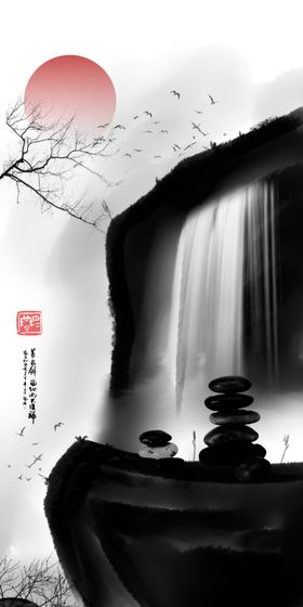 山水意境客厅装饰画