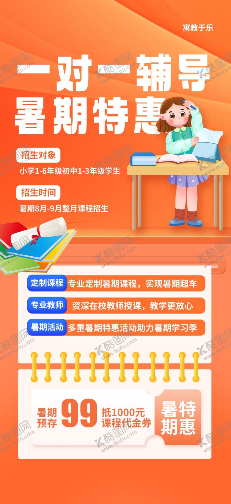 编号：62545802162131201792【酷图网】源文件下载-一对一辅导全科提升班宣传展架