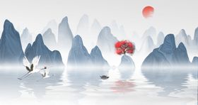 水墨山水抽象画写意