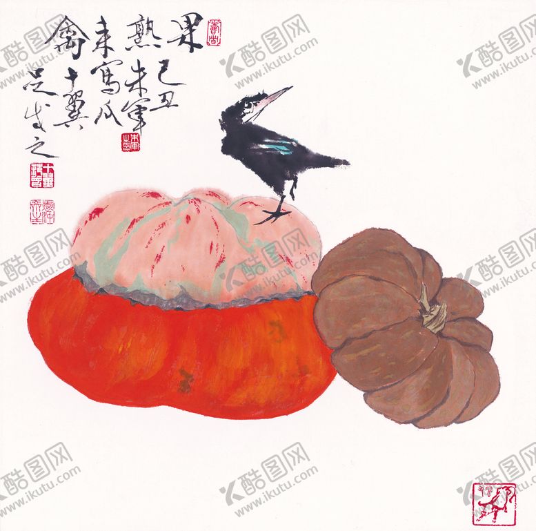 编号：24849410181953204549【酷图网】源文件下载-蔬菜水墨画 