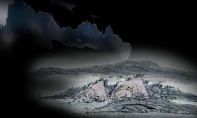 水墨山水画          山峰山脉景点