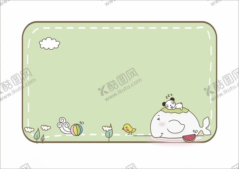 编号：27073702142307439510【酷图网】源文件下载-矢量卡通可爱海豚边框