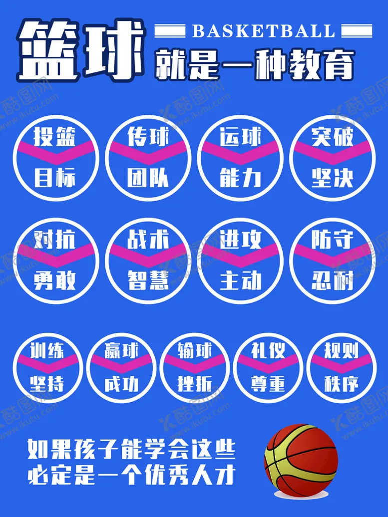 编号：91876309202245246315【酷图网】源文件下载-篮球就是一种教育