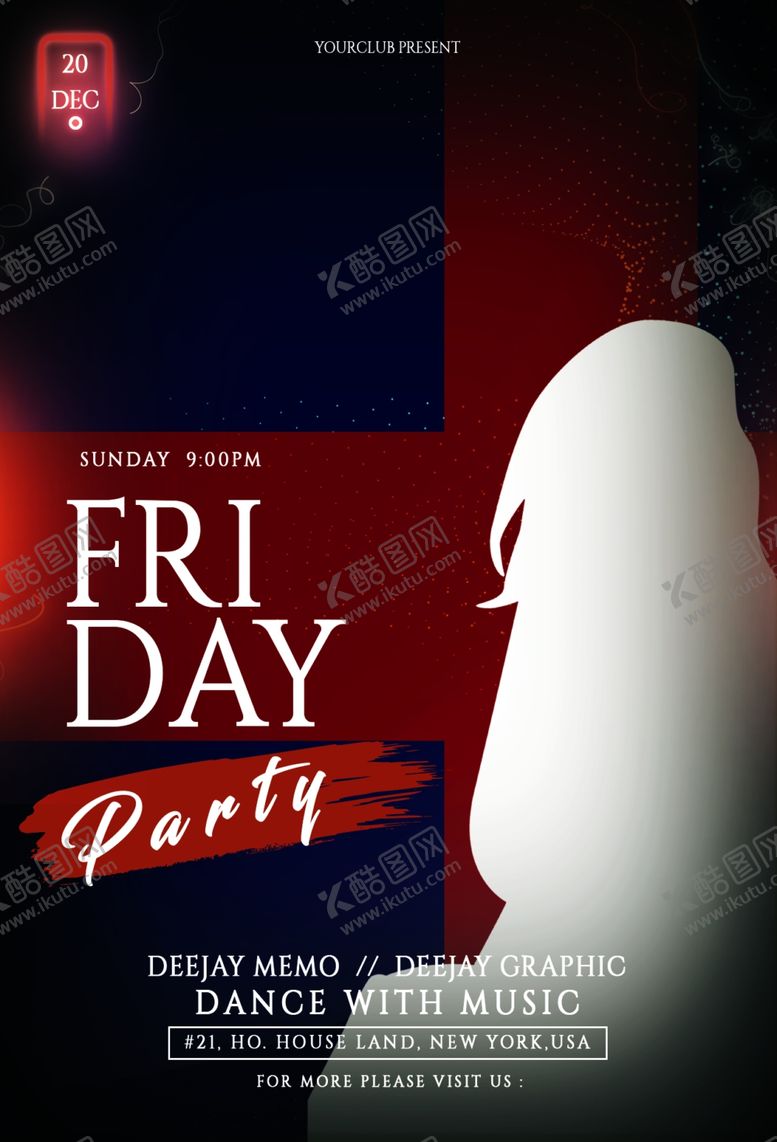 编号：57664310211609093985【酷图网】源文件下载-星期五派对海报