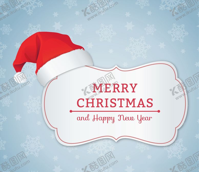 编号：76634010161616533762【酷图网】源文件下载-优雅圣诞贺卡圣诞老人帽子