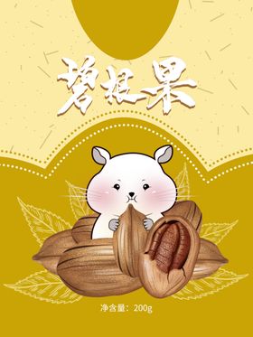 食品包装坚果碧根果包装插画