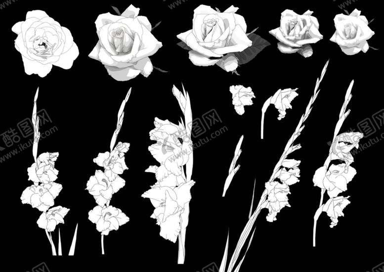 编号：95719409082359552610【酷图网】源文件下载-花卉素描