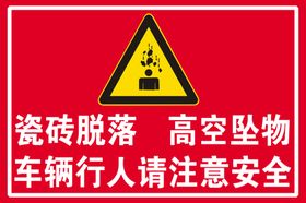 警示牌高空坠物