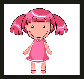 手绘儿童女孩卡通