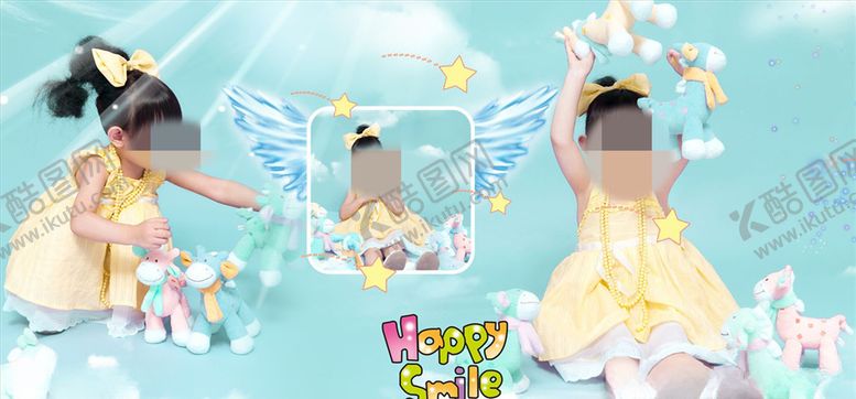 编号：98307704140044414021【酷图网】源文件下载-快乐的微笑周岁纪念册PSD模板