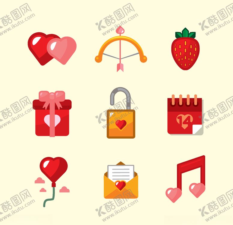 编号：68312207132046357378【酷图网】源文件下载-浪漫情人节元素