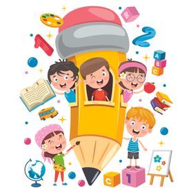 卡通开学学生