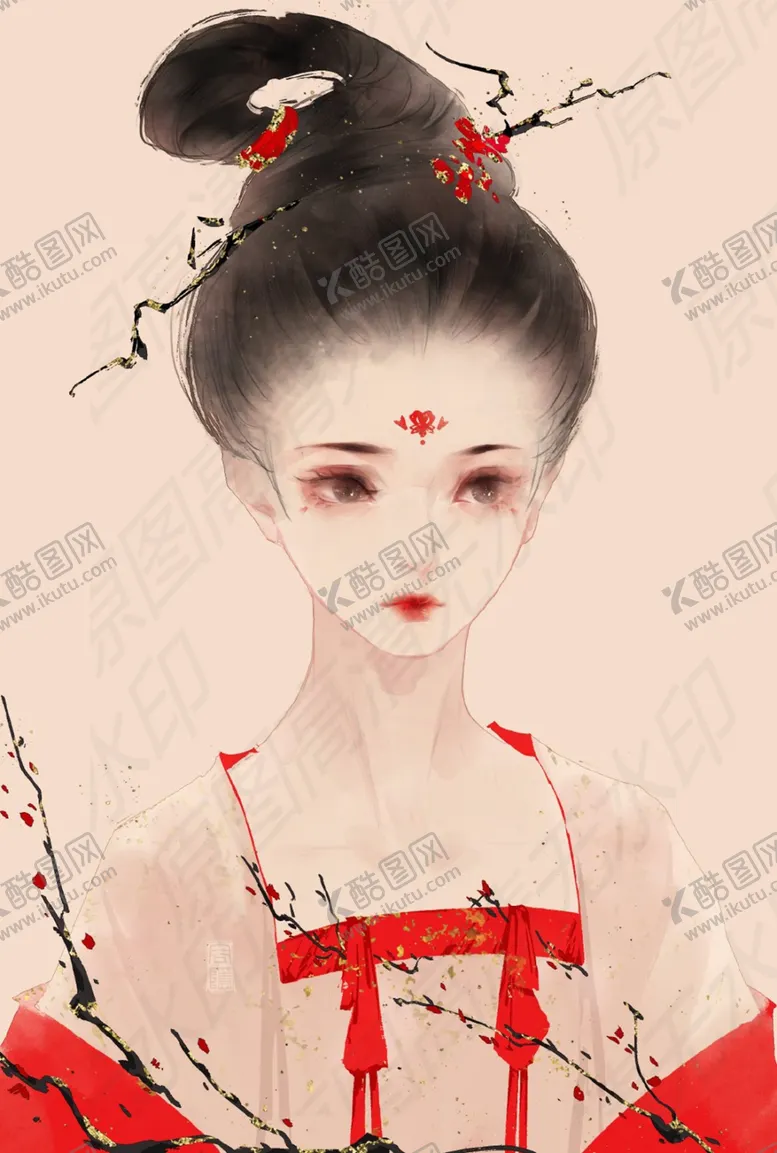 古风秀女纸扇武林唯美图