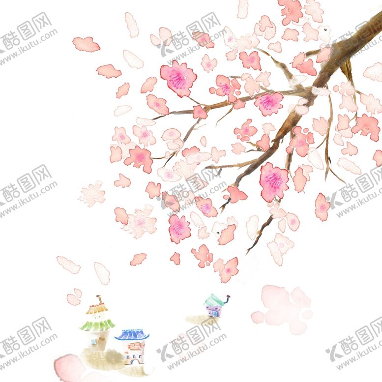 编号：92895012010850344412【酷图网】源文件下载-唯美水彩树枝挂画装饰画