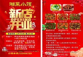 湘菜小馆新店开业海报