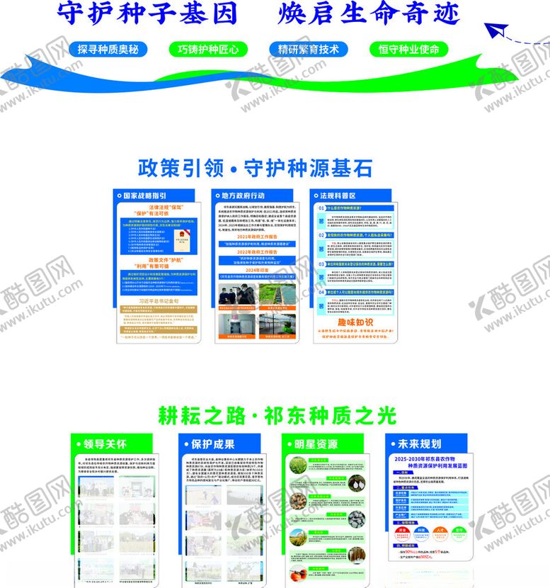 编号：17434811020103529782【酷图网】源文件下载-守护种业园区设计文化墙