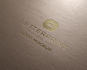 logo样机高档LOGO标志VI效果图烫金