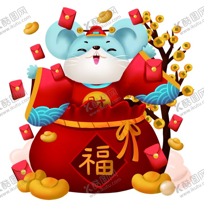编号：48941810172317134968【酷图网】源文件下载-鼠年元素老鼠发红包