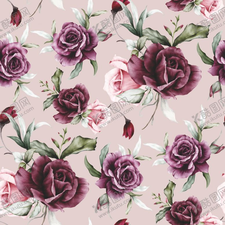 编号：24371511021045397715【酷图网】源文件下载-紫色花卉图案清新唯美