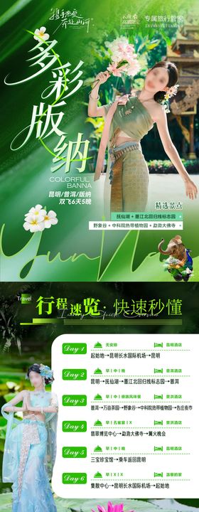 多彩版纳行程美化出长图专题设计