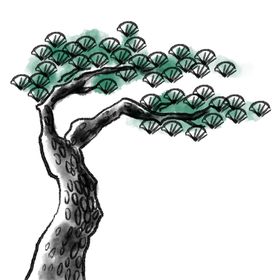水墨中国风迎客松