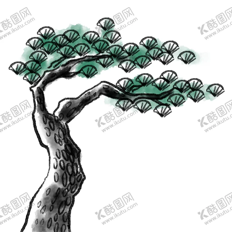 编号：18176405060354525585【酷图网】源文件下载-水墨中国风迎客松