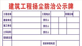 扬尘治理公示栏