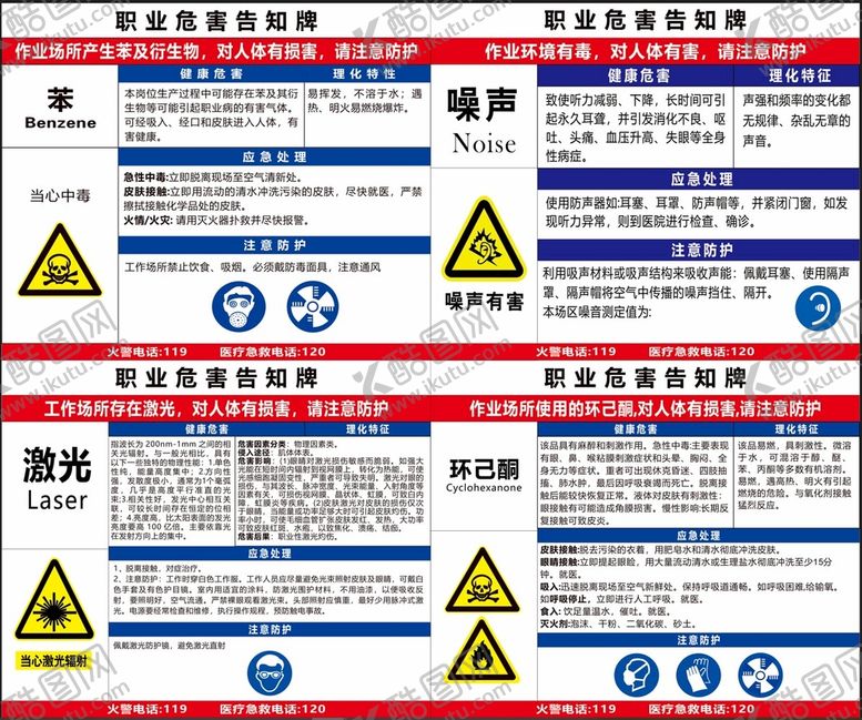 编号：98967710221436566121【酷图网】源文件下载-职业健康危害告知牌