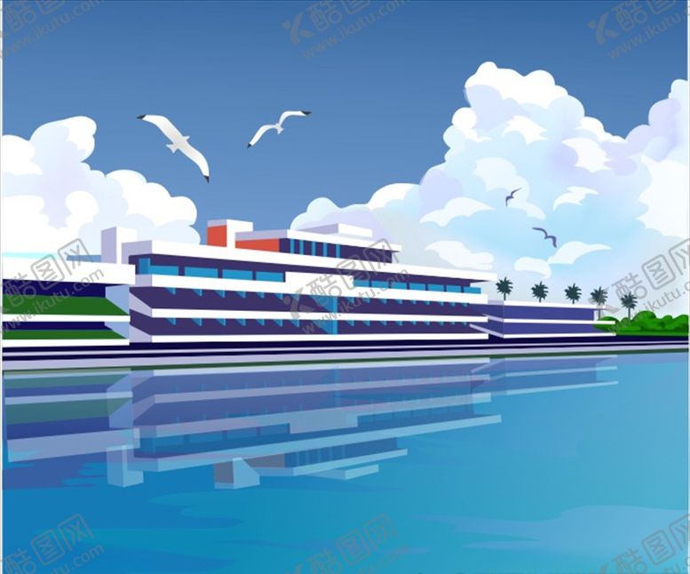 编号：39343409262052059933【酷图网】源文件下载-矢量海边建筑楼房
