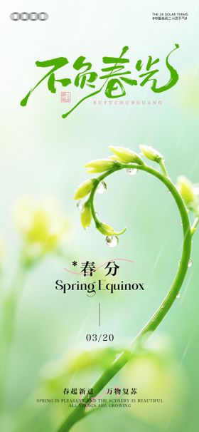 春分节气海报清新极简