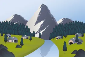 矢量农场背景色村大自然乡村