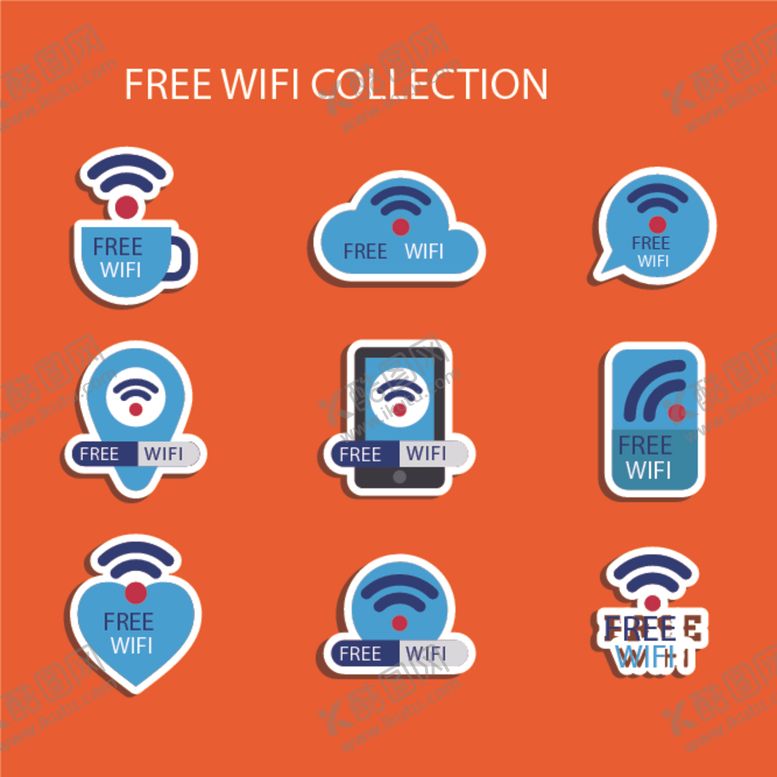 编号：50761210310254053966【酷图网】源文件下载-wifi图标信号标志