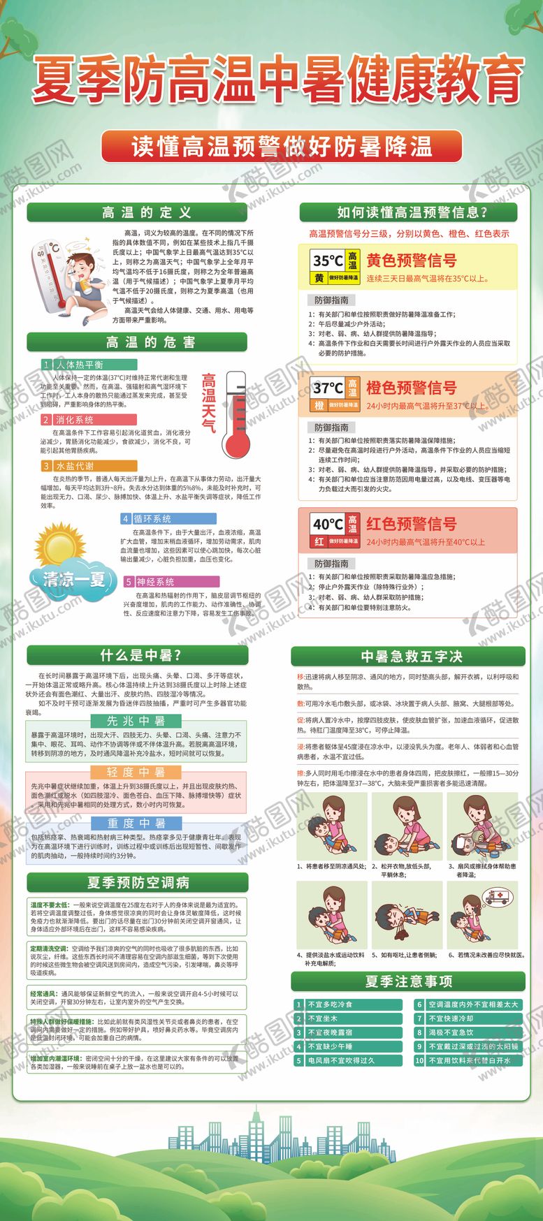 编号：56940009080217012623【酷图网】源文件下载-夏季高温防中暑健康教育易拉宝