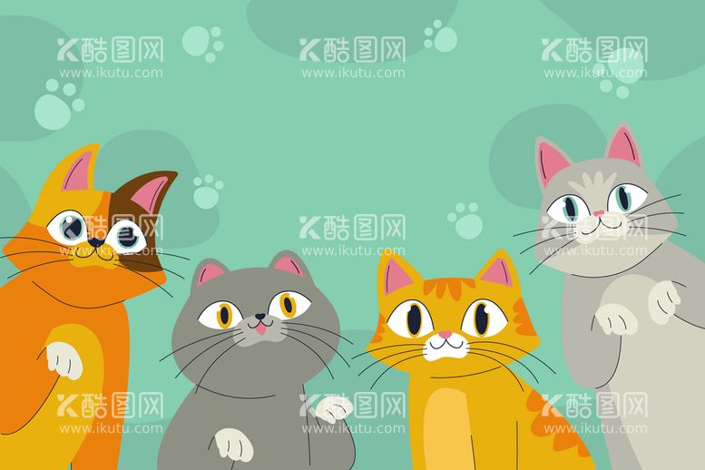 编号：20537609241603333617【酷图网】源文件下载-可爱猫猫背景