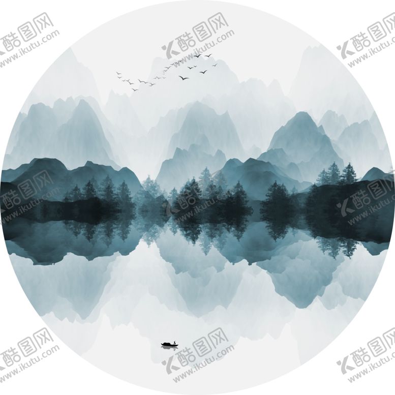 编号：83485410060045032401【酷图网】源文件下载-抽象意境水墨山水画