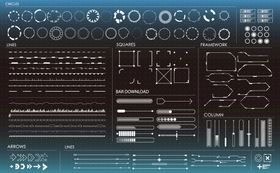 AI矢量科技元素边框图片