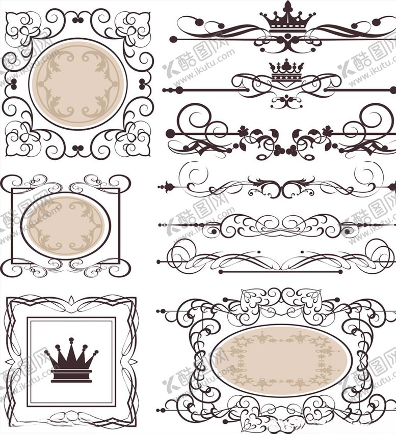 编号：26075710261605437760【酷图网】源文件下载-欧式边框底纹