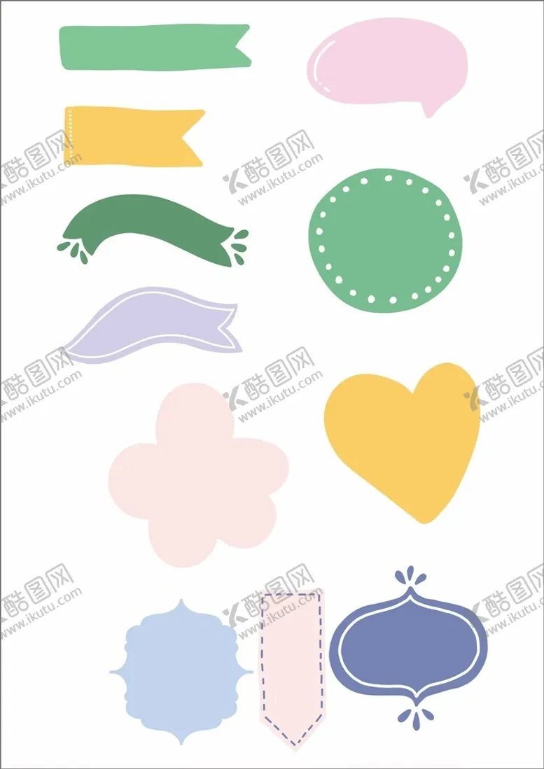 编号：91593402171312266892【酷图网】源文件下载-彩色对话框异形标签