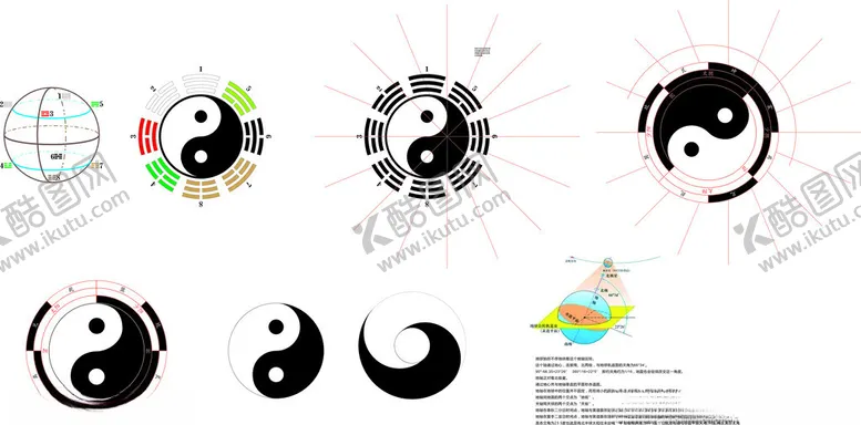 编号：43905402260759194473【酷图网】源文件下载-易经先天八封立体生成图