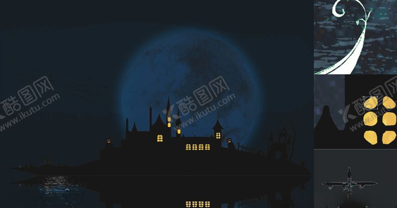 编号：22431809270409151231【酷图网】源文件下载-万圣夜景湖畔