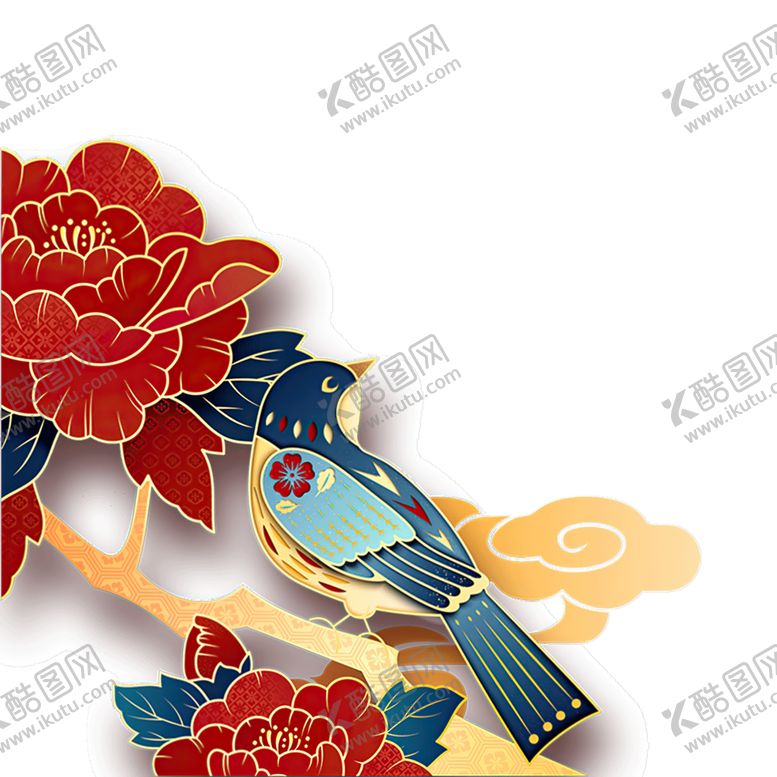 编号：27240605110704557050【酷图网】源文件下载-国潮花鸟素材