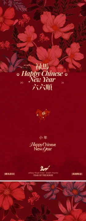 马年小年除夕新年系列海报设计