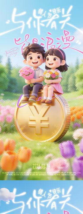 金融情人节海报