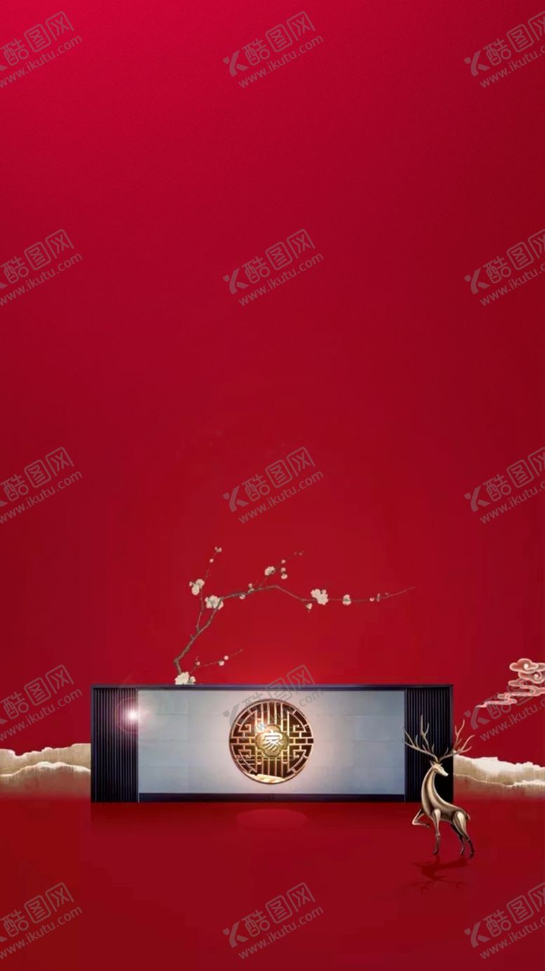 编号：81202305042047375209【酷图网】源文件下载-地产质感红金中式主画面